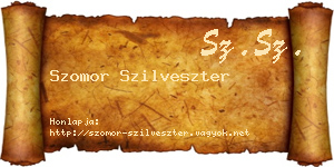 Szomor Szilveszter névjegykártya